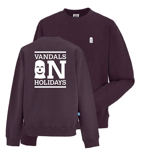 VANDALS ON HOLIDAYS Sweater LOGO BACK - burgundy