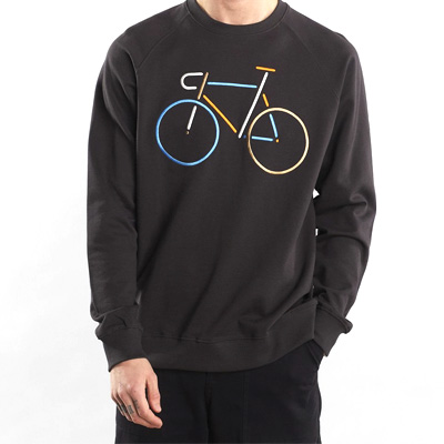 DEDICATED Sweater MALMOE COLOR BIKE - charcoal forged iron