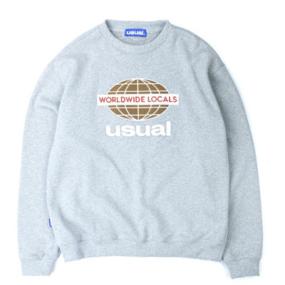 USUAL Sweater WORLDWIDE LOCALS - heather grey