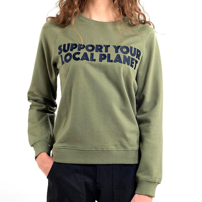 DEDICATED Girl Sweater YSTAD BOLD SUPPORT leaf green