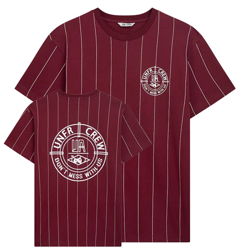 UNFAIR ATHLETICS T-Shirt DMWU BP PINSTRIPES- burgundy