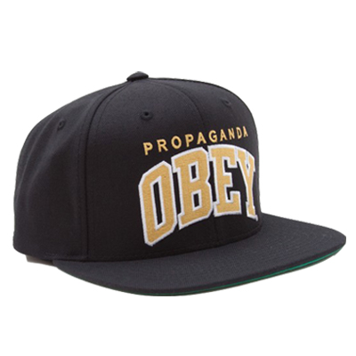 OBEY Snap Back Cap THROW BACK black/gold