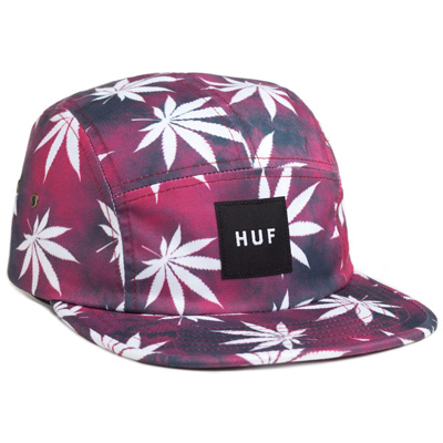 HUF 5Panel Cap TIE DYE PLANTLIFE red