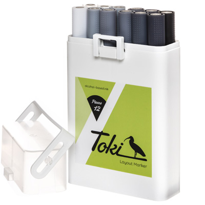 TOKI Layoutmarker 12er Set Grey