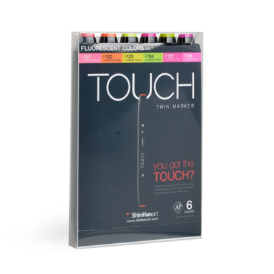 TOUCH TWIN MARKER 6er Set FLUOR