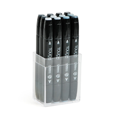 TOUCH TWIN MARKER 12er Set BLUE GREEN GREY