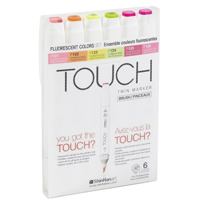 TOUCH TWIN BRUSH MARKER 6er Set FLUOR