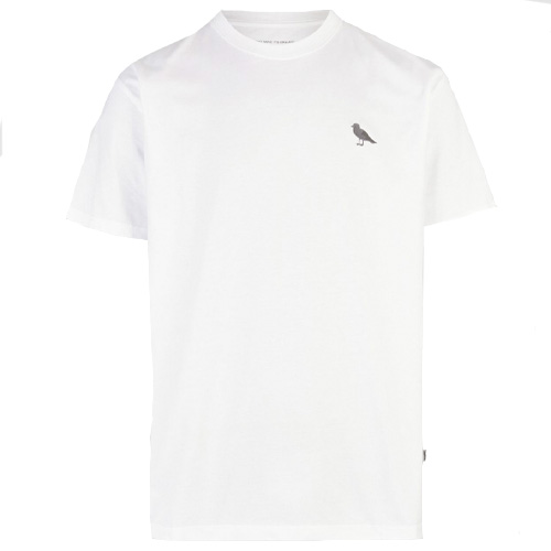 CLEPTOMANICX T-Shirt EMBROIDERED GULL MONO - white