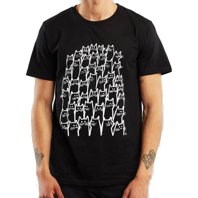 DEDICATED T-Shirt STOCKHOLM CAT CROWD black