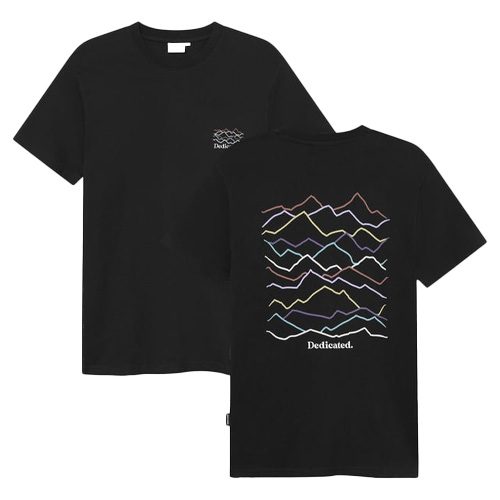 DEDICATED T-Shirt LINE MOUNTAINS LOGO - black
