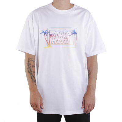 ALIS T-Shirt SUNSET BOX LOGO - white