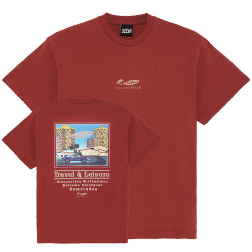 SELVA T-Shirt TRAVEL & LEISURE - burnt red