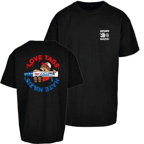 UNDERPRESSURE X RAR T-Shirt LOVE TAGS - black