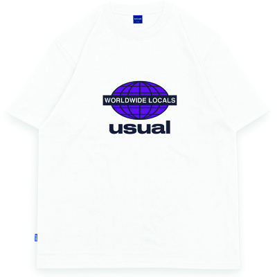 USUAL T-Shirt WORLDWIDE LOCALS - white/purple