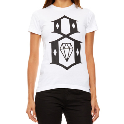 REBEL8 Girl Shirt 8-LOGO white/black