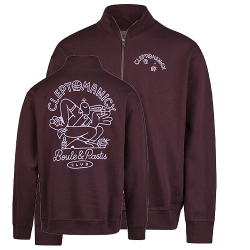 Cleptomanicx Zip Sweater BOULE AND PASTIS - plum perfect