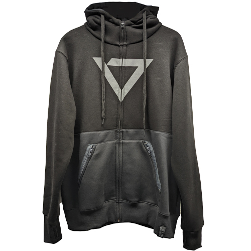 ADE Hooded Zipper LOGO ZIP TALL - black/grey