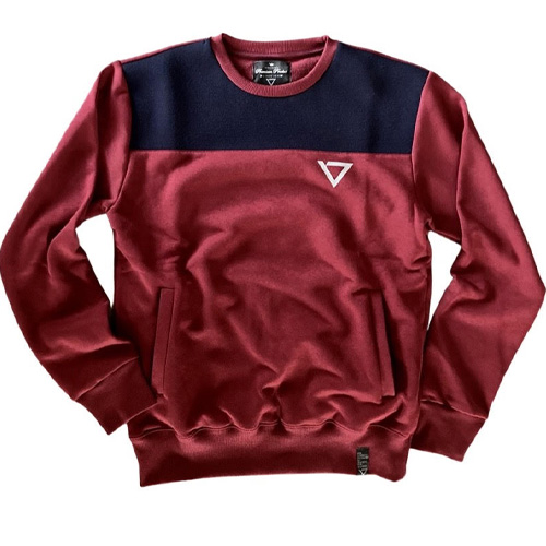 ADE Sweater GRUPUCK CREW - bordeaux/navy