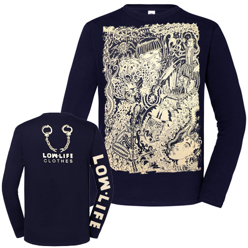 LOW LIFE CLOTHES Longsleeve ANIMAIS - dark navy