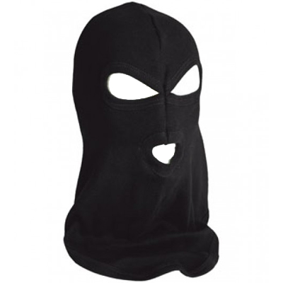 BALACLAVA Cotton Skimaske 3-Loch Lang black