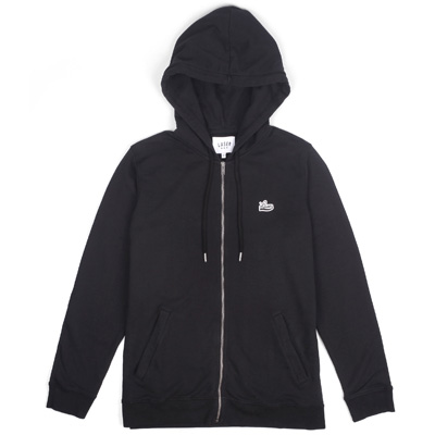 LASER Hooded Zipper BORNE black