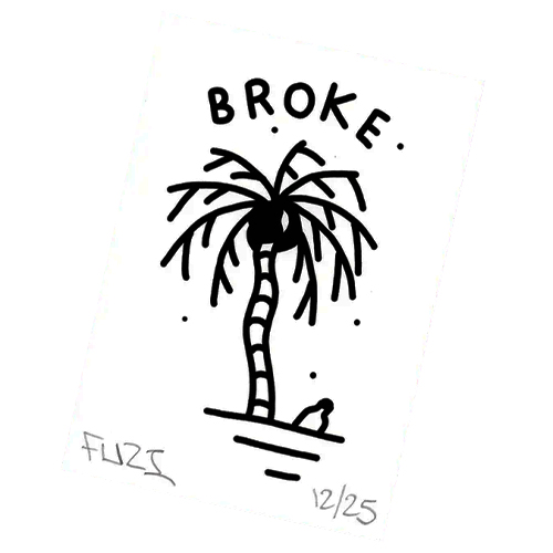 FUZI Silkscreen Postcard - BROKE