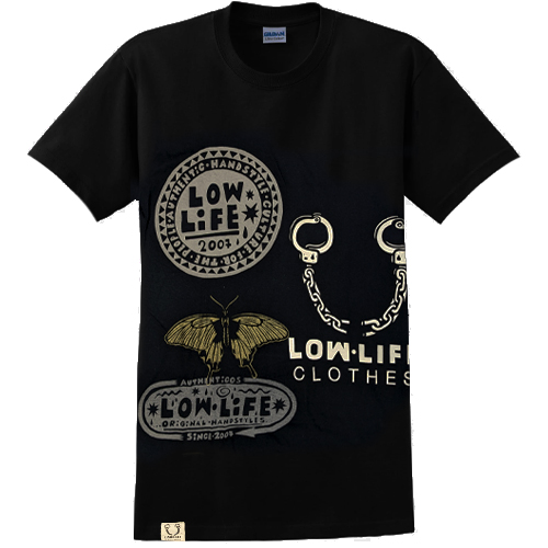 LOW LIFE CLOTHES T-Shirt Butterfly - black