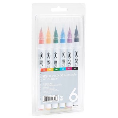 ZIG Clean Color Real Brush Marker 6er Set