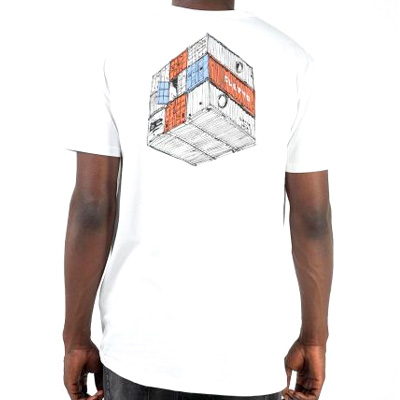 CLEPTOMANICX T-Shirt CONTAINER BACKPRINT white