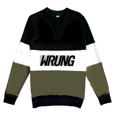 WRUNG Sweater RACER khaki/white/black