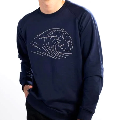 DEDICATED Sweater MALMOE STITCHED WAVE navy