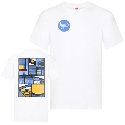 LAYUP T-Shirt DRÜEGG COMIC STRIP white/blue