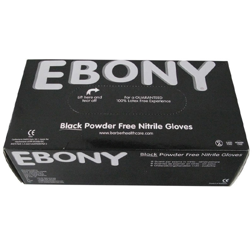 EBONY Nitril Schutzhandschuhe - black - 100er Pack