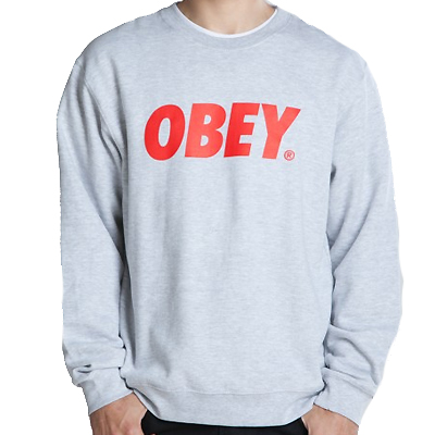 OBEY Sweater OBEY FONT LOGO grey/red