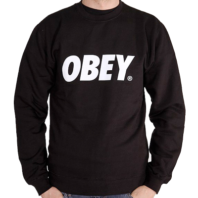 OBEY Sweater OBEY FONT LOGO black/white