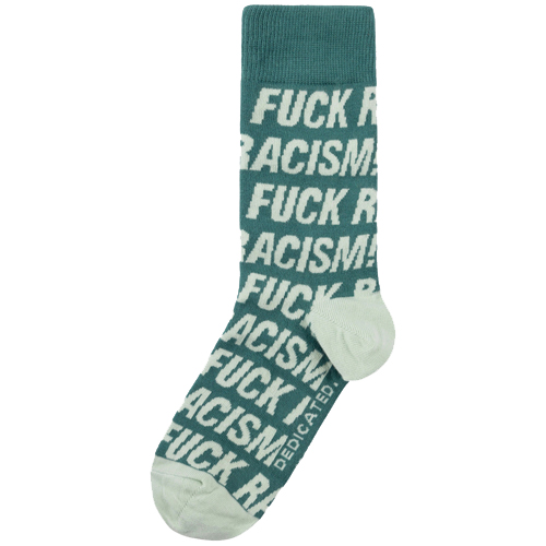 DEDICATED Socken SIGTUNA FUCK RACISM PATTERN - forest green