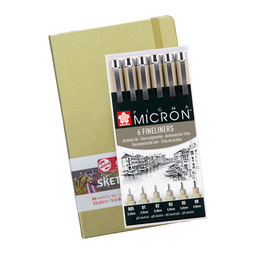 Talens Art Creation & Pigma Micron 6er Set - Golden Winner