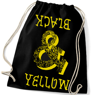 FOOL IS COOL Gym Bag BLACK & YELLOW black