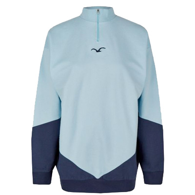 CLEPTOMANICX Girl Half-Zip Sweater HALF blue angel