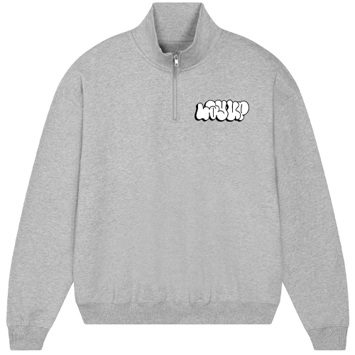 LAYUP Quarter-Zip Sweater Throwie - heather grey