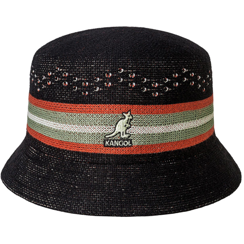 KANGOL Bucket Hat SLICK STRIPE BIN - black