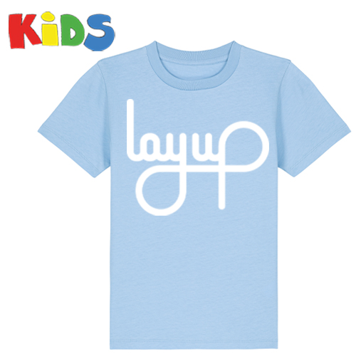 LAYUP T-Shirt Organic LOGO - pastel blue/white - Kids