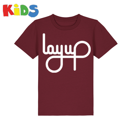 LAYUP T-Shirt Organic LOGO - burgundy/white - Kids