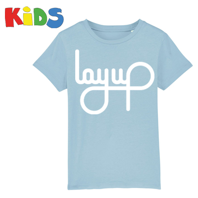 LAYUP T-Shirt Organic LOGO - pastel blue/white - Kids