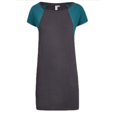 CLEPTOMANICX Girl Dress ORGANICX BICOLO deep teal