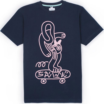 LASER T-Shirt SAWE SKATER CAT navy/pink