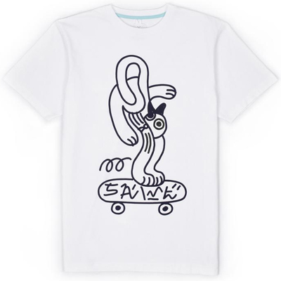 LASER T-Shirt SAWE SKATER CAT white/navy