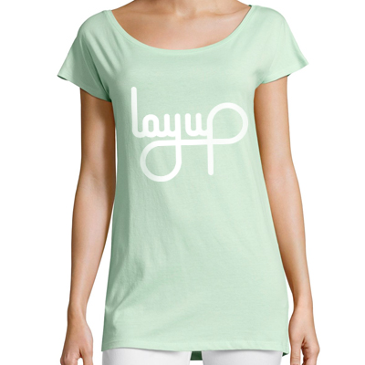 LAYUP Girl Shirt LOGO jade green/white