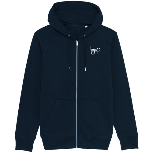 LAYUP Zip-Hoody Organic Embroidered Logo - navy