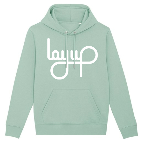 LAYUP Hoody Organic LOGO - caribbean turquoise/white